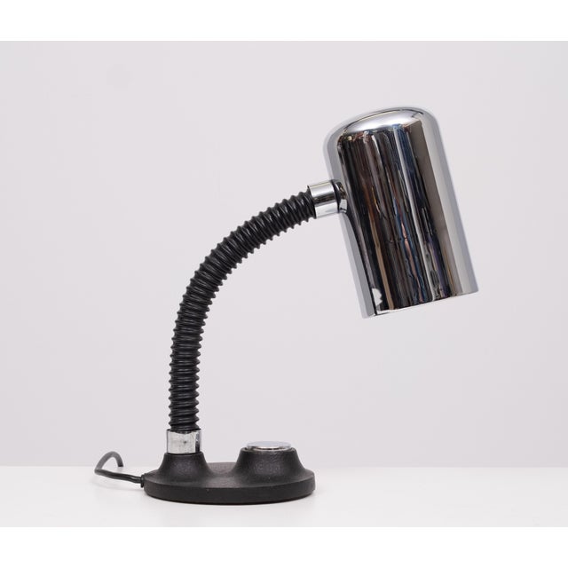 Silver Vintage Chrome Goose Neck Table Lamp from Hillebrand Lighting, 1970s For Sale - Image 8 of 13