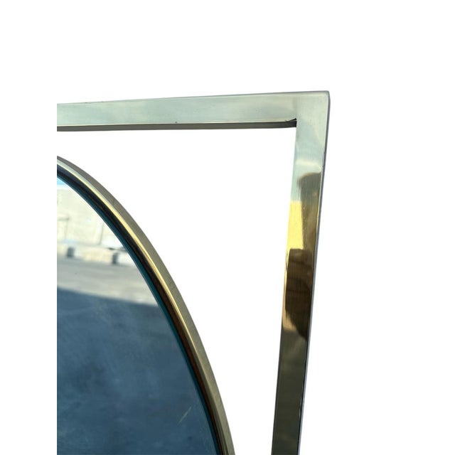 Mid-Century Modern Mid Century Modern Brass Mirror For Sale - Image 3 of 4