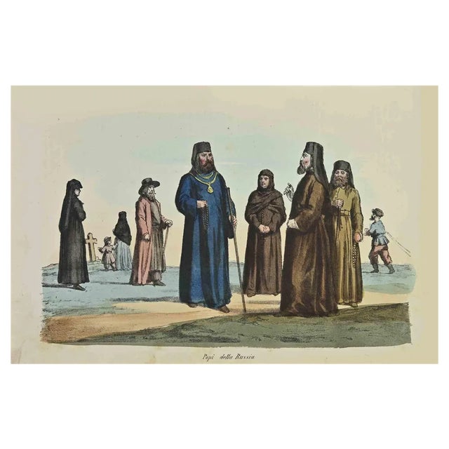 Auguste Wahlen, Popes of Russia, Lithograph, 1844 For Sale
