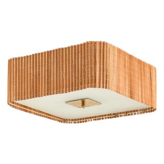 Ceiling Lamp in Brass and Glass by Paavo Tynell, 1940s For Sale