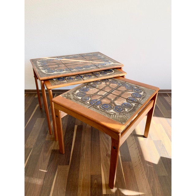 Mid-Century Modern Danish Teak Nesting Tables by Ox Art for Trioh, 1977, Set of 3 For Sale - Image 10 of 14
