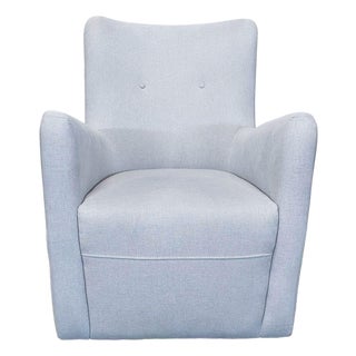 Pottery Barn Kids Hart Light Grey Swivel Lounge Chair For Sale