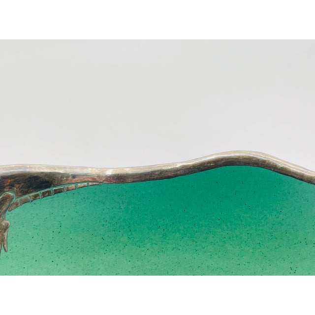 Emilia Castillo Porcelain & Pure Silver Lizard Bowl, Taxco Mexico, Signed 1996 For Sale - Image 9 of 18