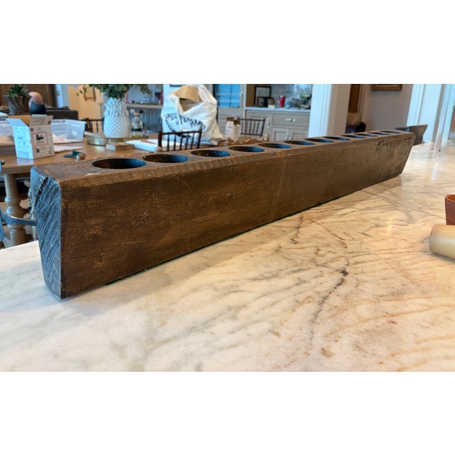 Wood Antique Wooden Sugar Mold With 12 Cavities For Sale - Image 7 of 10