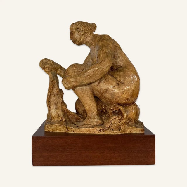 Pair of Early 20th Century Clay Sculptures Designed by Pierre-Auguste Renoir: “The Little Blacksmith” and “The Washerwoman” For Sale - Image 6 of 10