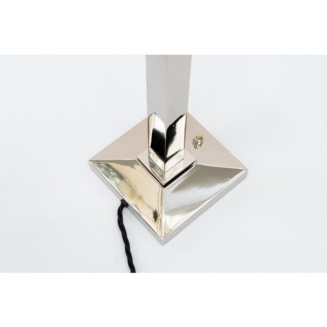 Nickel Table Lamp with Fabric Shade Vienna, Austria, 1920s For Sale - Image 18 of 18