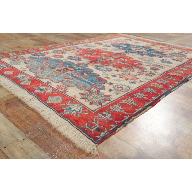Textile Vintage Turkish Rug, 04'11 X 06'10 For Sale - Image 7 of 10