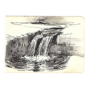 1970s Robert Angeloch Waterfall Drawing