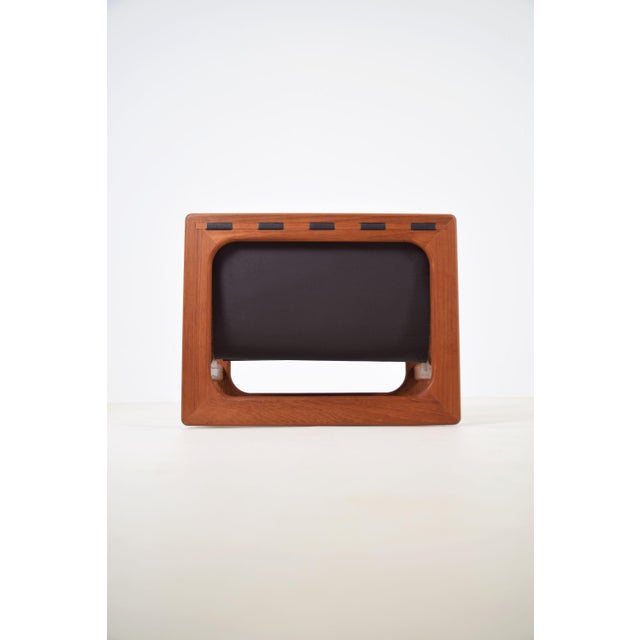 Mid-Century Modern Danish Double Magazine Holder in Teak and Leather attributed to Salin Møbler, 1970s For Sale - Image 3 of 8