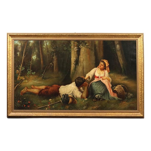 Rest on the Meadow, Oil on Canvas, 20th Century For Sale