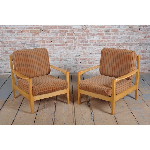 Mid-Century Beech Armchairs attributed to Jitona Soběslav, Czech. 1960s, Set of 2 For Sale - Image 13 of 18