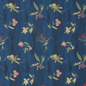 Schumacher Romola Floral Fabric In Cadet