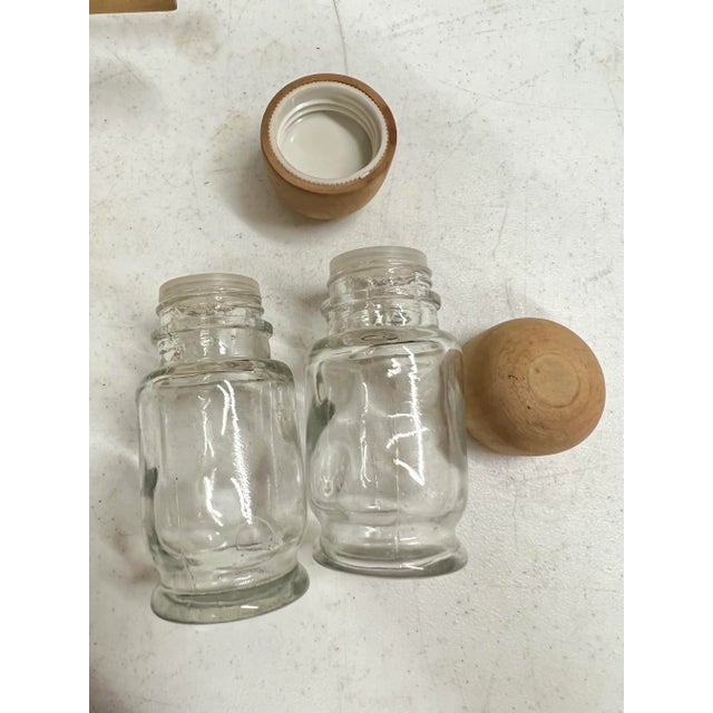 Mid Century Wooden Spoon Holder with Salt & Pepper Set -8 Pieces For Sale - Image 4 of 10