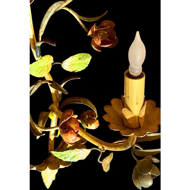 Vintage Italian Hand Painted Hand Crafted Tole Wall Sconces - a Pair For Sale - Image 16 of 18