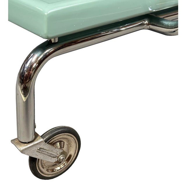 Blue Vintage Bauhaus Chrome Trolley by Robert Slezák, 1930s For Sale - Image 8 of 10