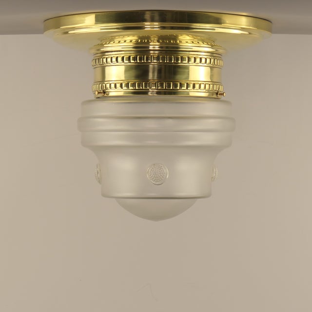 Gold Vintage Art Deco Ceiling Light, 1920s For Sale - Image 8 of 12