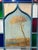 Mediterranean Antique Late 19th Century Blue Painted Moorish Style Stained Glass Door With Hand-Painted Landscape Panel For Sale - Image 3 of 15