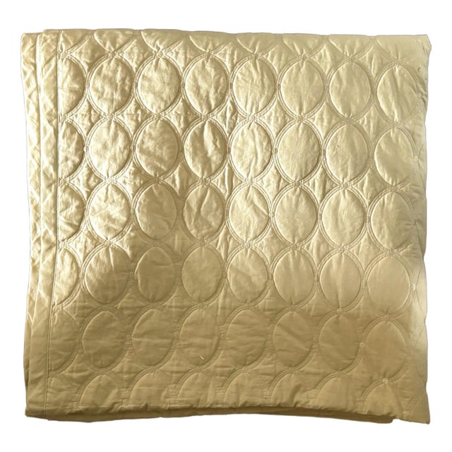 Frette Royal Collection Embroidered Yellow King Cotton Coverlet, Italy For Sale