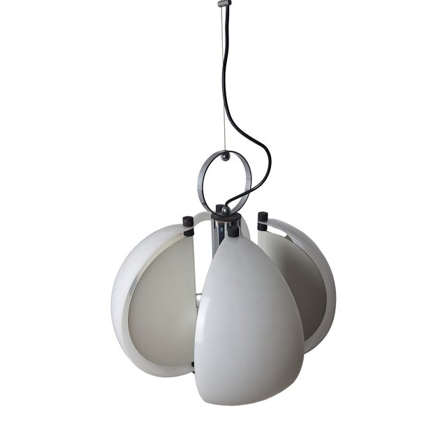 Iron and Acrylic Glass Chandelier Model Spicchio Danilo and Corrado Airoldi from Stilnovo, 1950s For Sale