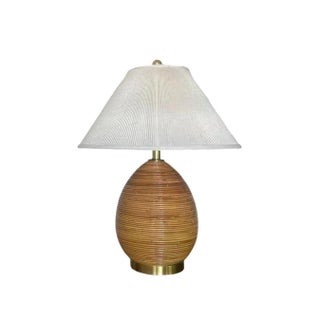 1970s Pencil Reed Lamps With Micro Pleat Shades in the Style of Gabriella Crespi - 2 available For Sale