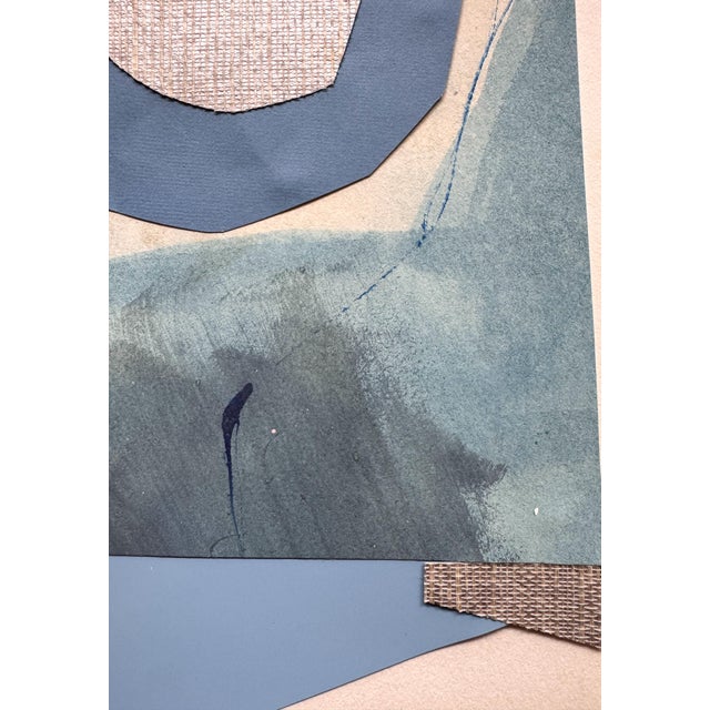 "Im Blue 4" Original Mixed-Media Collage on Paper by Zac Woodiel For Sale - Image 4 of 8