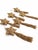Striking set of six dimensional star-shaped Christmas ornaments richly embellished with metallic embroidery, sequins,...