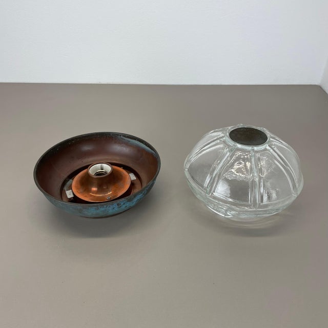Brutalist Boom Copper and Glass Wall Light from Bega Lights from Limburg, Germany, 1980s For Sale - Image 11 of 18