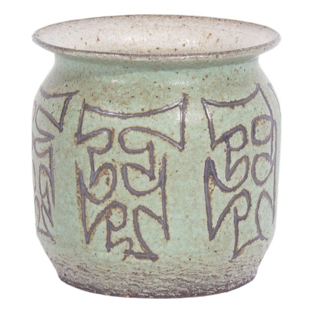 1972 Signed Studio Pottery Vase For Sale