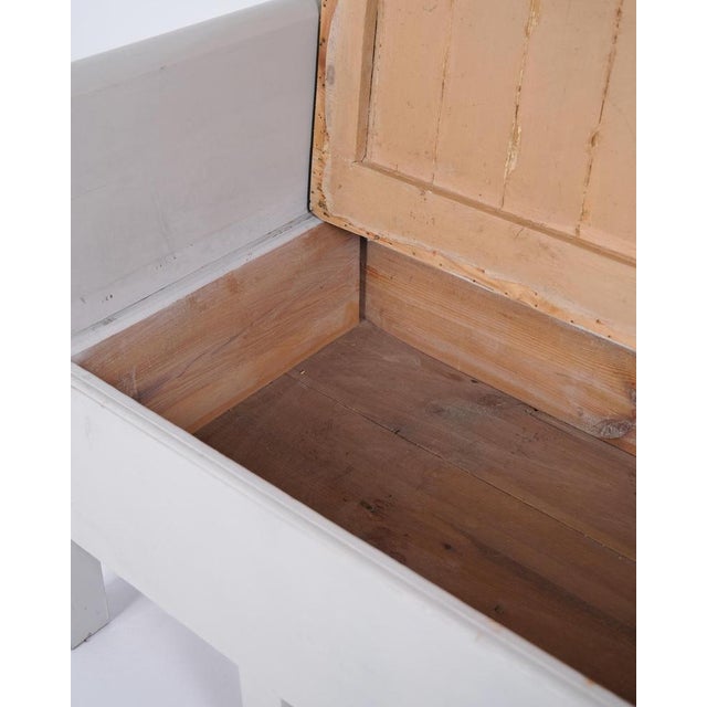 Gray Antique Grey Storage Bench in Pine, 1860s For Sale - Image 8 of 11
