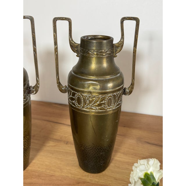 Brass Amphora Vases, Set of 2 For Sale - Image 3 of 5