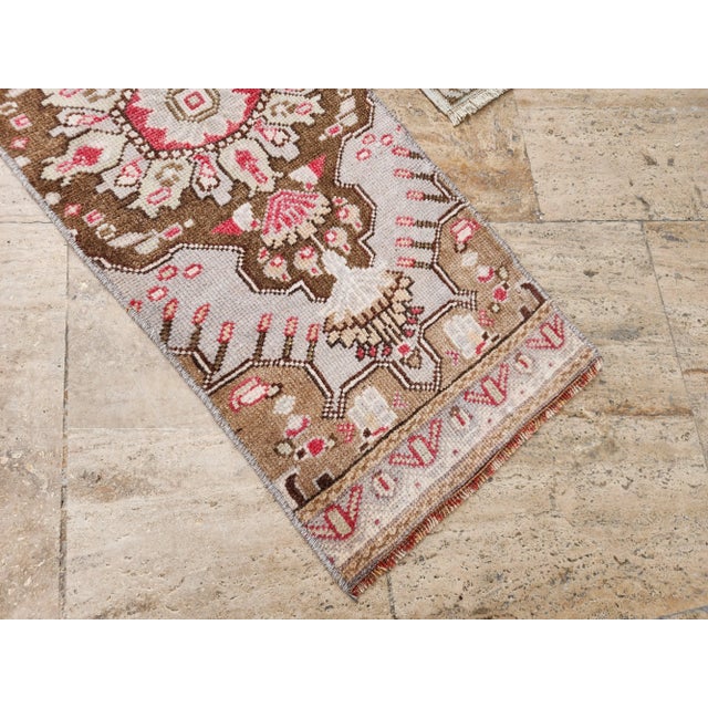 Coffee 1970s Vintage Petite Turkish Rug - a Pair For Sale - Image 8 of 10