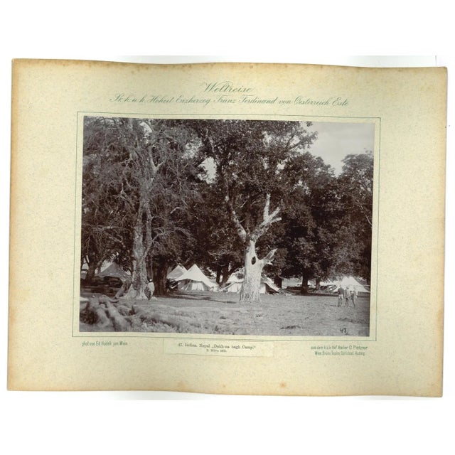 Dakh-na bagh Camp - 9 Marz 1893 - Indien. Nepal is an original vintage albumen print, part of a journey throughout the...