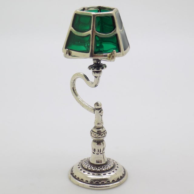 Vintage Italian Handmade Genuine Silver Liberty Table Lamp, 1970s For Sale - Image 4 of 10