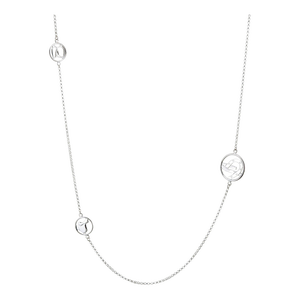 Hermes Equestrian Necklace Sterling Silver 35" Long Belcher Chain Horseshoe