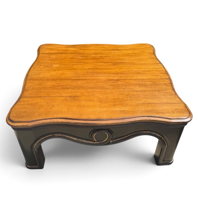 Chinoiserie Gregorius Pineo Large Lacquered and Carved Coffee Table For Sale - Image 3 of 5