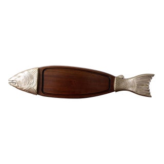 1960s Vintage Fish-Shaped French Charcuterie Board For Sale