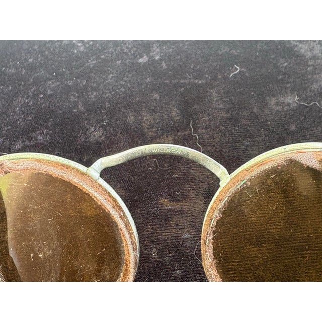 Antique Willson Service Goggles Style E With Original Metal Case, Amber Lenses, Patented 1915–1918 For Sale - Image 9 of 12