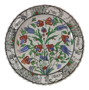 Ikaros Ceramic Plate with Floral Decoration, 1950s