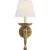Chapman & Myers for Visual Comfort Signature Iron Torch Sconce in Gilded Iron with Linen Shade For Sale