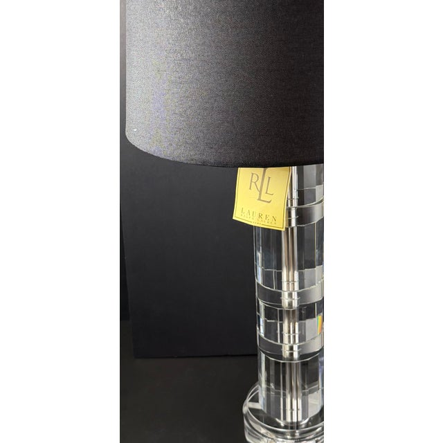 2020s Ralph Lauren ‘Brookings’ Crystal Lamp - Rare Original Black Shade For Sale - Image 5 of 6