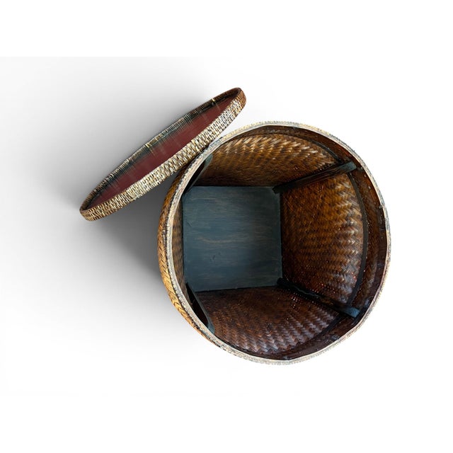 Mid-Century Boho Coastal Rattan Storage Side Tables - A Pair For Sale - Image 14 of 16