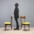 Elegant set of 4 chairs, stained beech wood, sprung seat, velvet upholstery. Very good condition, fully restored. This...
