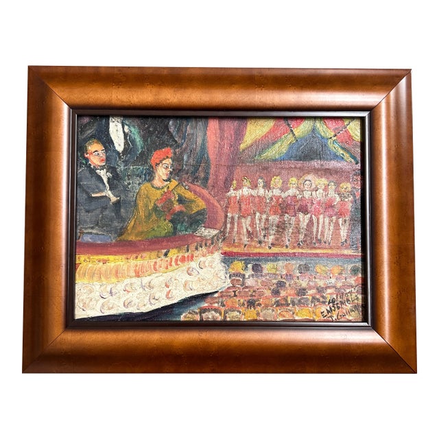 1950’s Original Folk / Outsider Art Chorus Line Painting For Sale