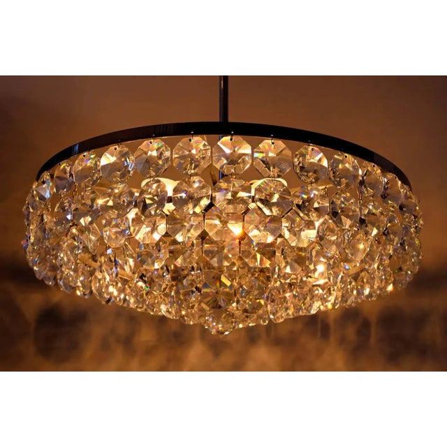 Viennese Nickel Crystal Chandelier, 1960s For Sale - Image 10 of 13
