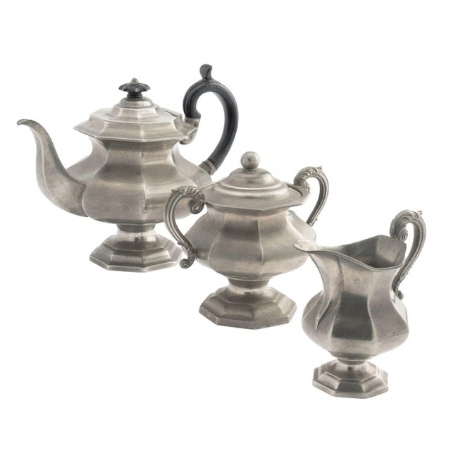 Dixon & Son 3 Piece English Pewter Coffee Service (1830) For Sale - Image 13 of 13