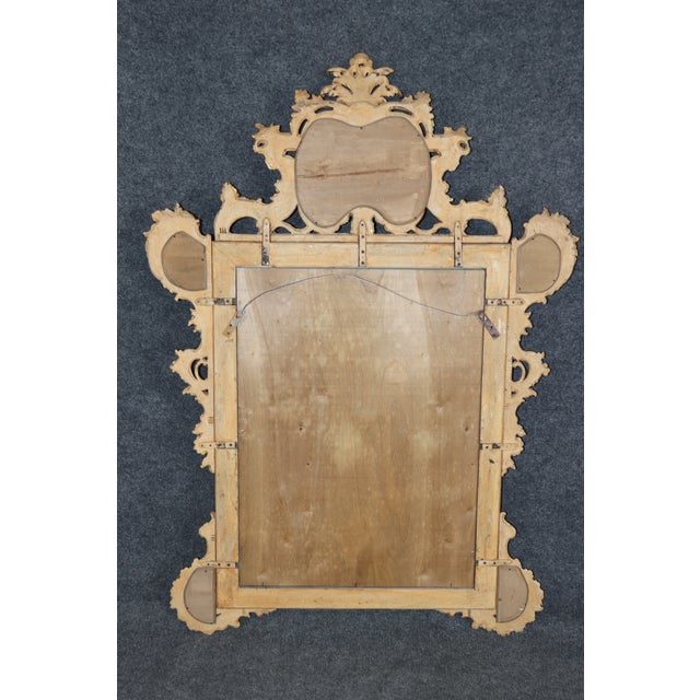 Glass Fantastic Gilded George III Style Mirror With Etched Glass Panel 1920s Era For Sale - Image 7 of 7