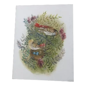 Original Signed Mary Traylor 1978 Oil Painting on Canvas, Bird Art