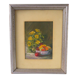 Still Life Artwork Painting Flowers Fruit