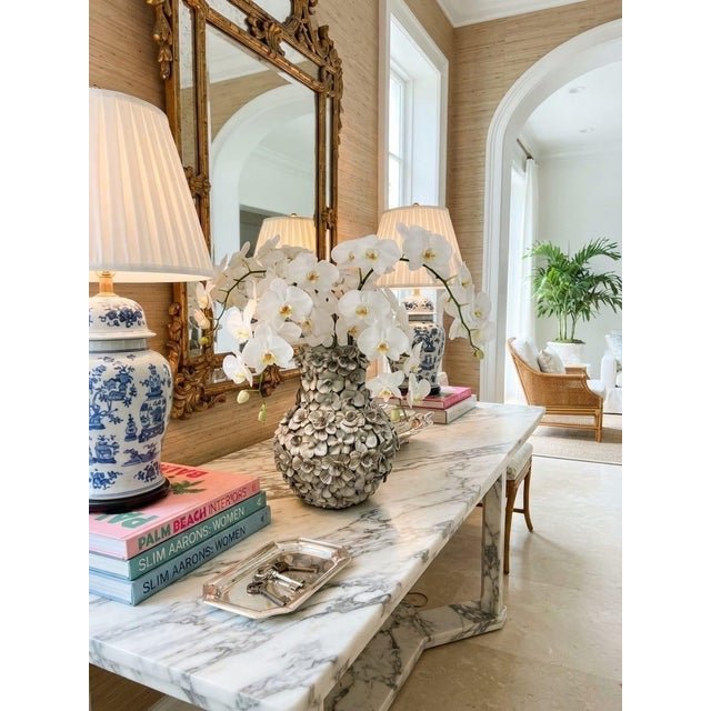 Vintage Italian Hand-Crafted Encrusted Floral Ceramic Vase For Sale - Image 10 of 12