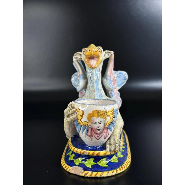 Antique Italian Majolica Dragon Stand, 1890s For Sale - Image 3 of 11